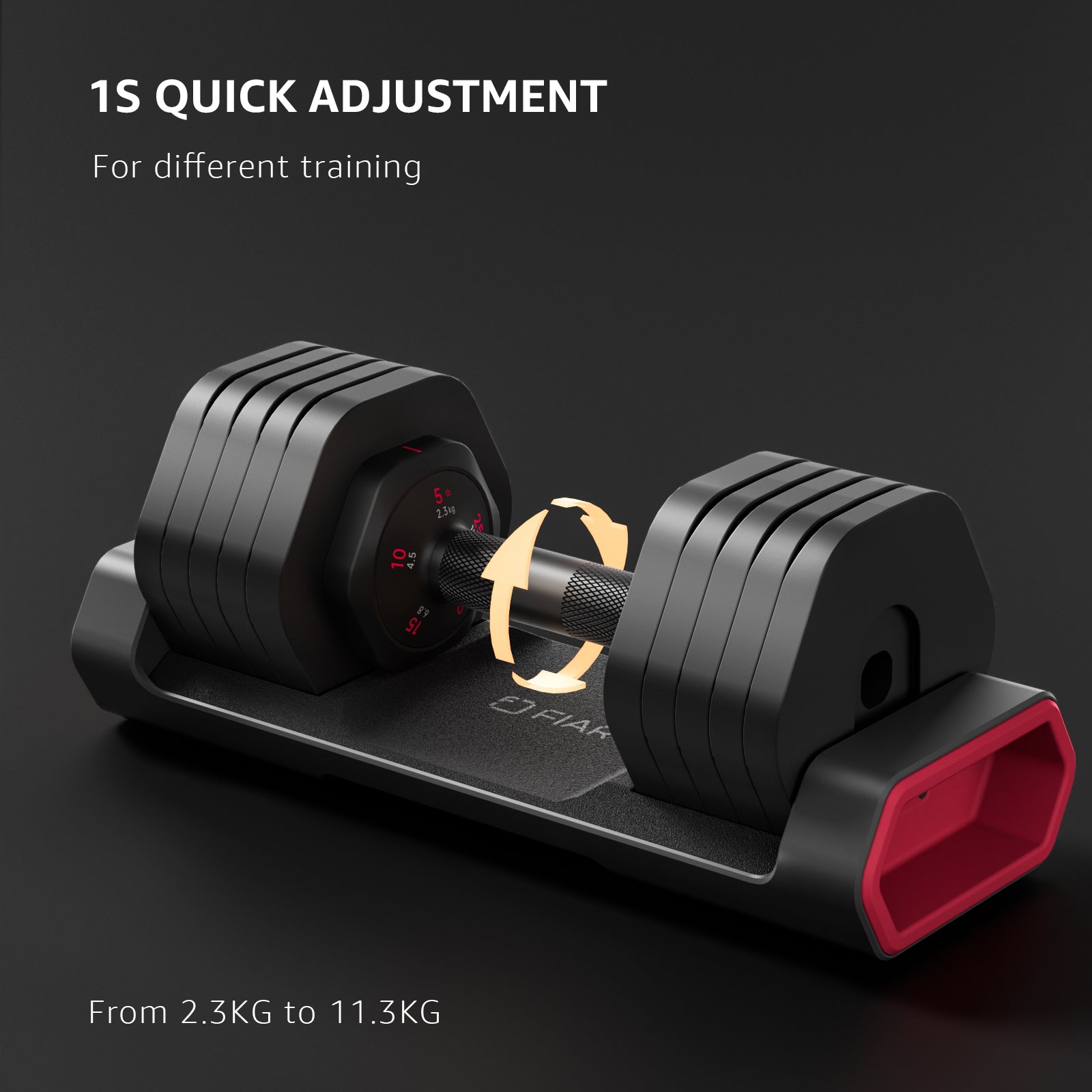 FIAR Adjustable 5-25LB Dumbbells