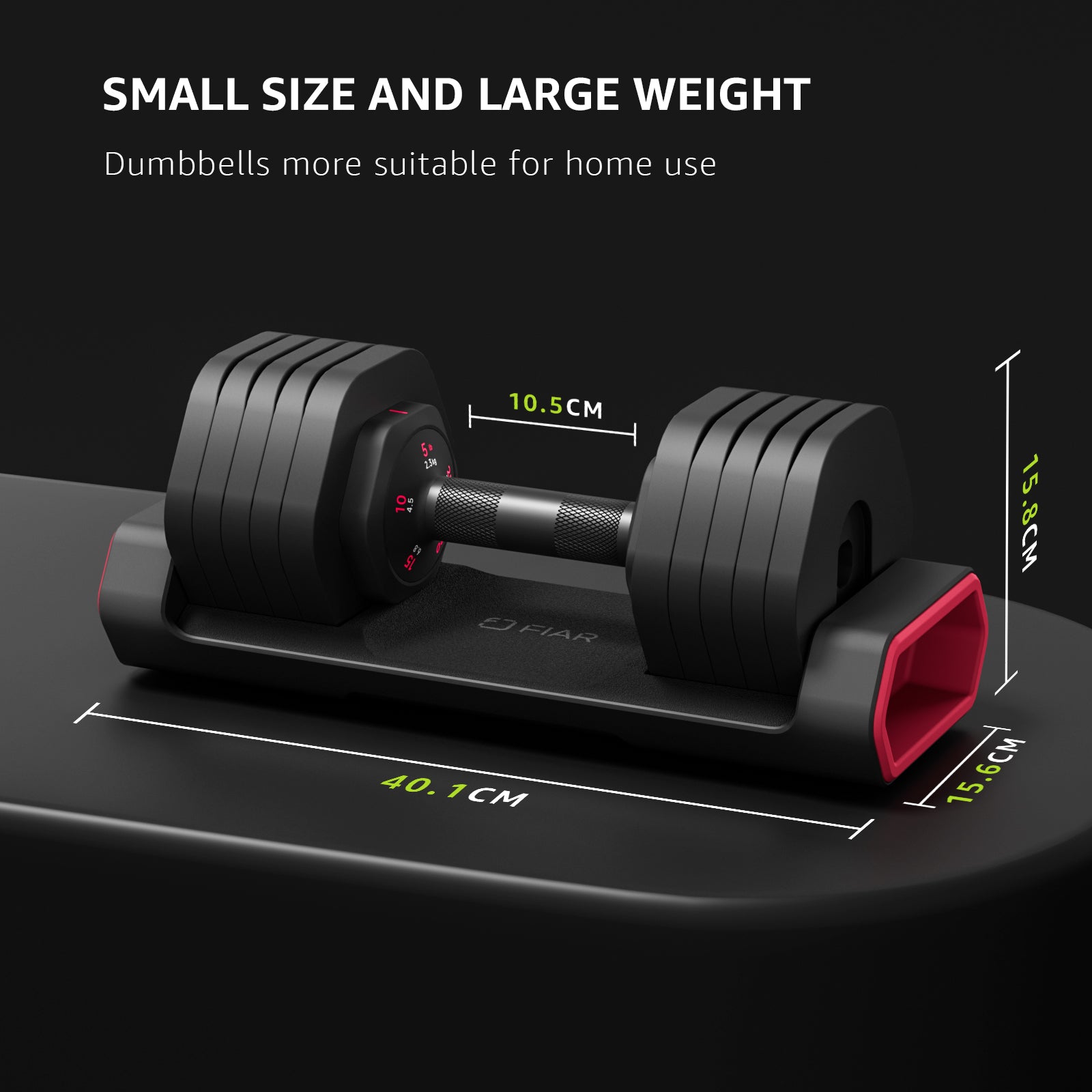 FIAR Adjustable 5-25LB Dumbbells