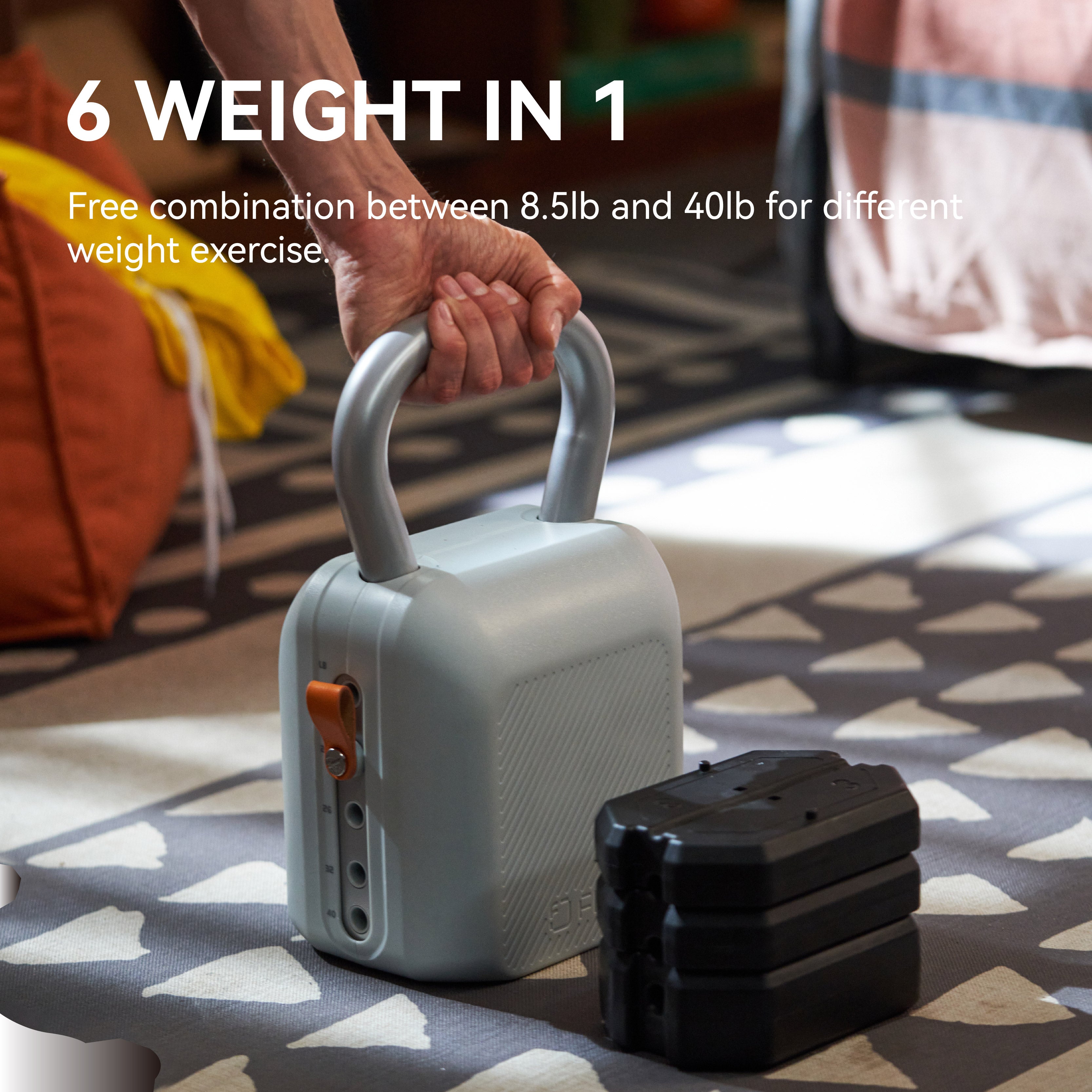 Adjustable 8-40lb Weights Kettlebell Set